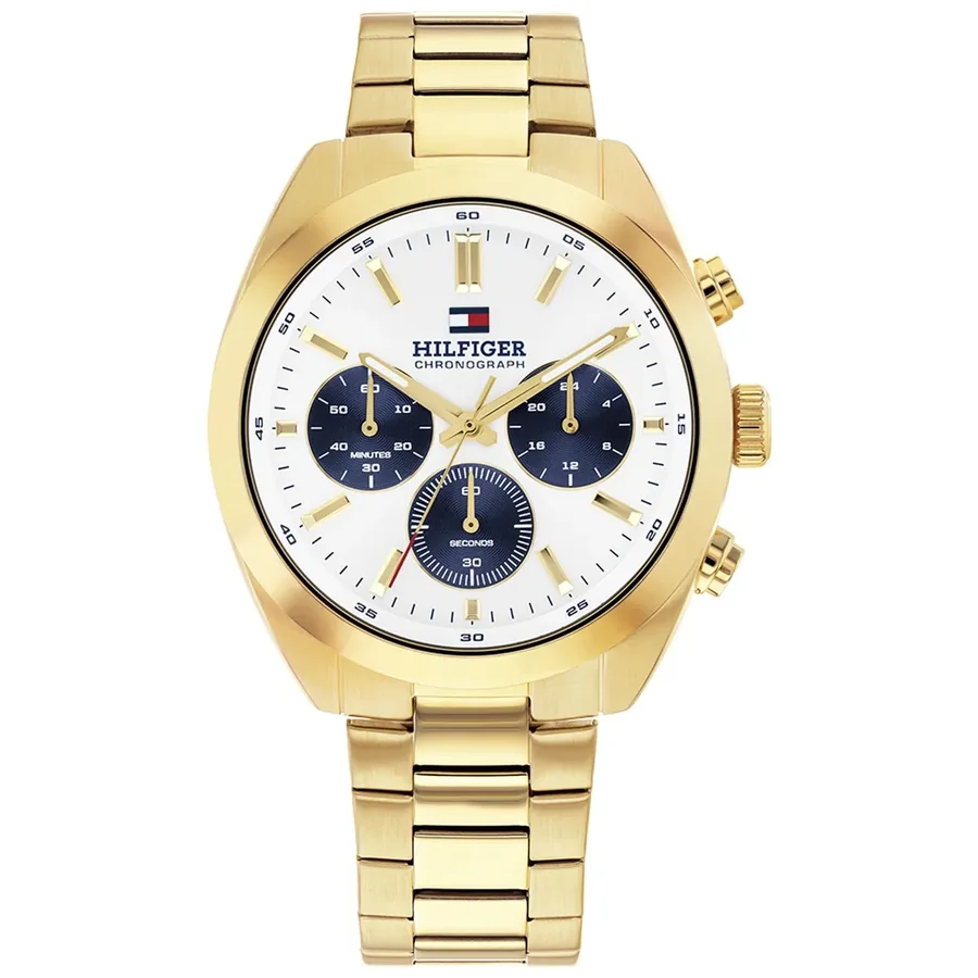 Tommy Hilfiger Hudson 40mm Chronograph White Dial, front view