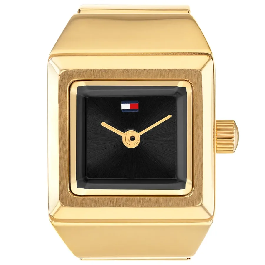 Tommy Hilfiger Ivy Ring 15x15mm Black Dial, Gold-Tone Stainless Steel Bracelet, view 3
