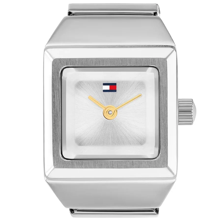 Tommy Hilfiger Ivy Ring 15x15mm Black Dial, Silver-Tone Stainless Steel Bracelet, view 2