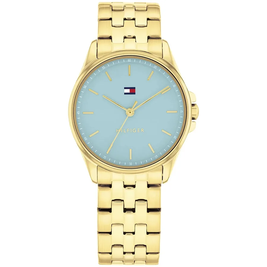 Tommy Hilfiger Jade 30mm Blue Dial, Gold-Tone Stainless Steel Bracelet, Ref. 1782776, front view