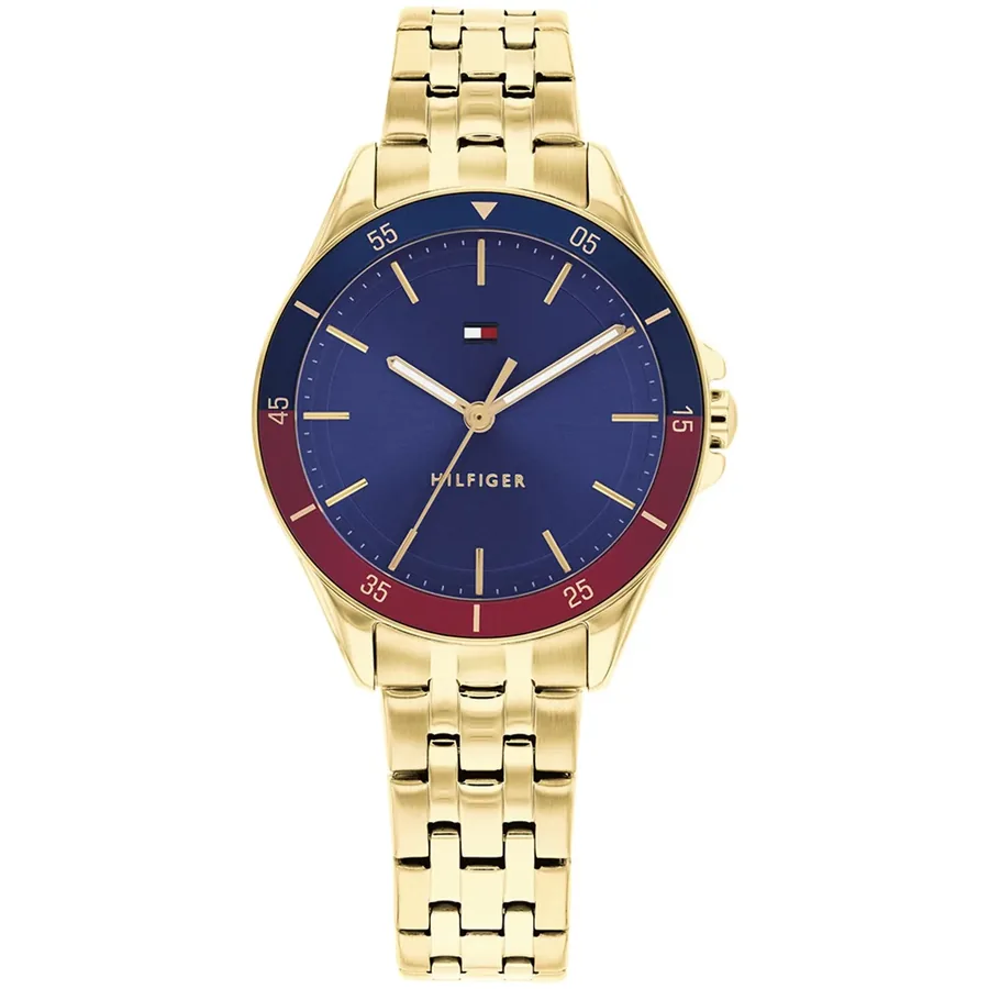 Tommy Hilfiger Jade 30mm Blue Dial, Gold-Tone Stainless Steel Bracelet, Ref. 1782891, front view