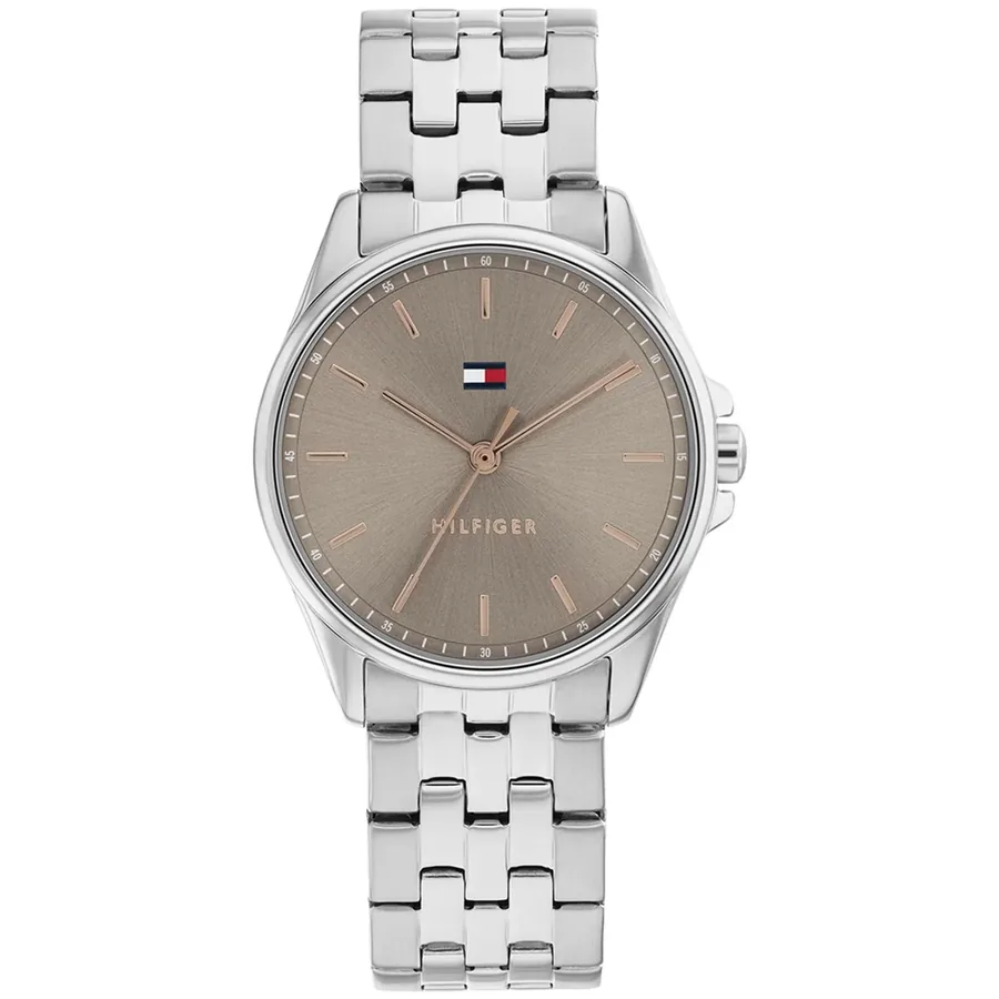 Tommy Hilfiger Jade 30mm Greyish Brown Dial, Silver-Tone Stainless Steel Bracelet, front view