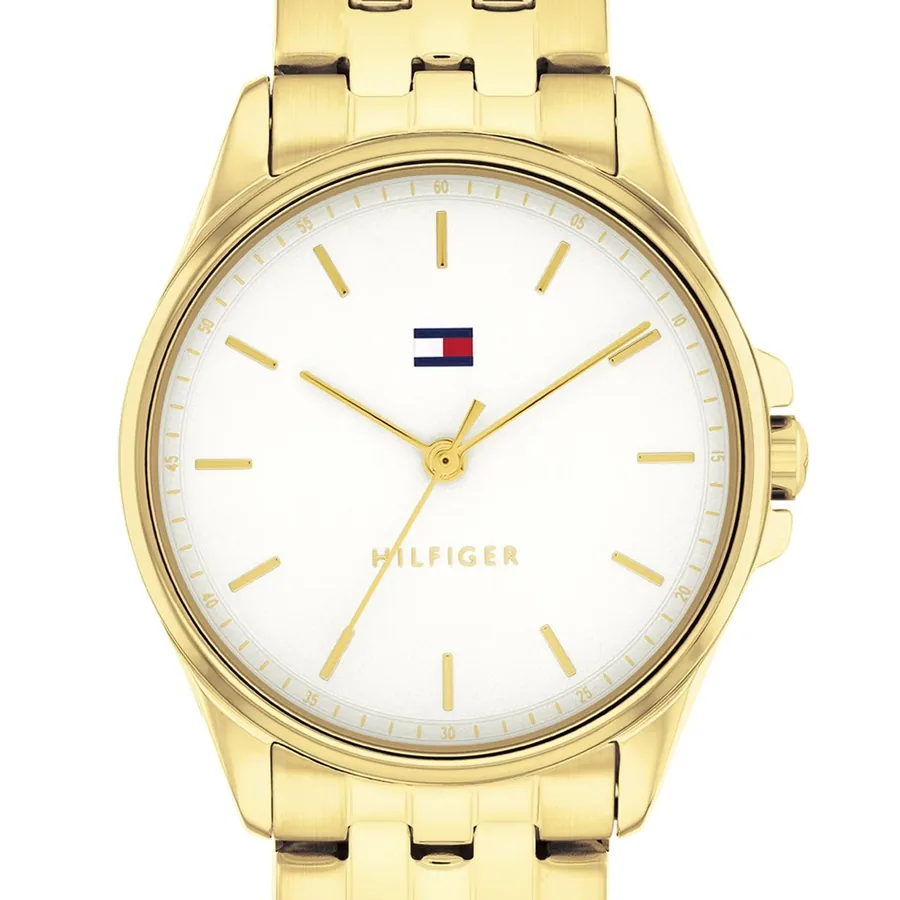 Tommy Hilfiger Jade 30mm White Dial, Gold-Tone Stainless Steel Bracelet, view 2