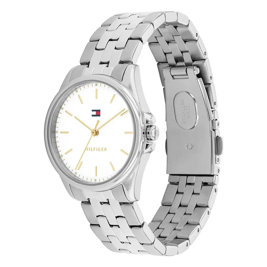 Tommy Hilfiger Jade 30mm White Dial, Silver-Tone Stainless Steel Bracelet, view 3