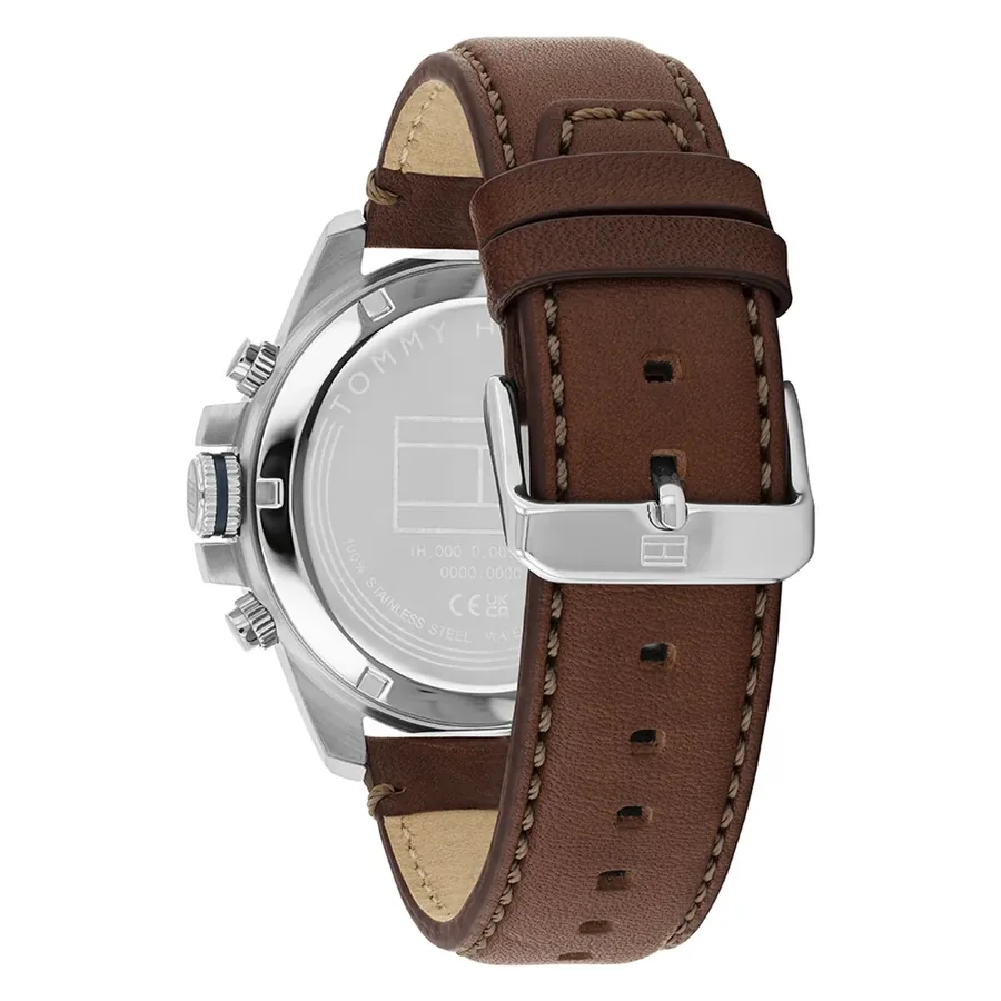Tommy Hilfiger Jameson 43mm Blue Dial, Brown Leather Strap, view 4