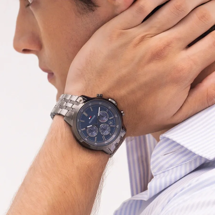 Tommy Hilfiger Kent 43mm Blue Dial, Grey Stainless Steel Bracelet, view 5