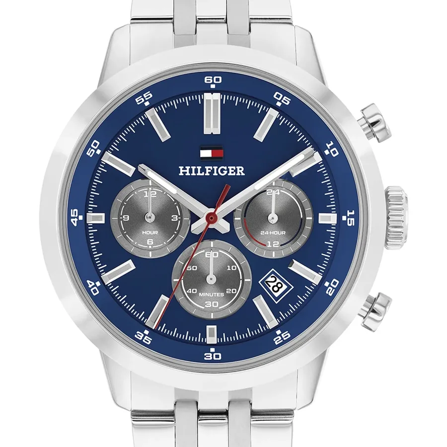 Tommy Hilfiger Kent 43mm Blue Dial, Silver-Tone Stainless Steel Bracelet, view 3