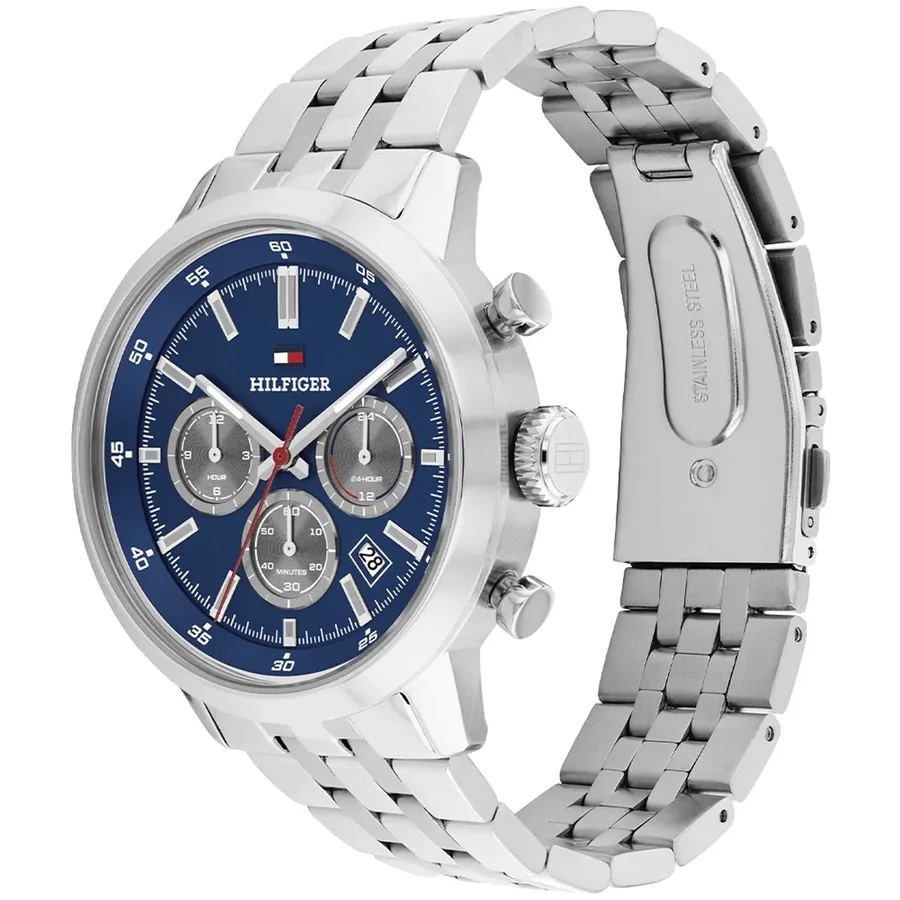 Tommy Hilfiger Kent 43mm Blue Dial, Silver-Tone Stainless Steel Bracelet, view 4