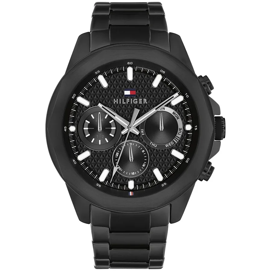 Tommy Hilfiger Lars 46mm Black Dial, front view