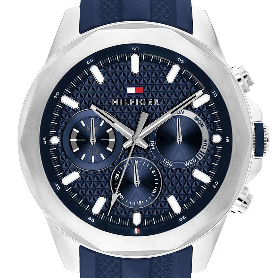 Tommy Hilfiger Lars 46mm Blue Dial, Blue Rubber Strap, view 2