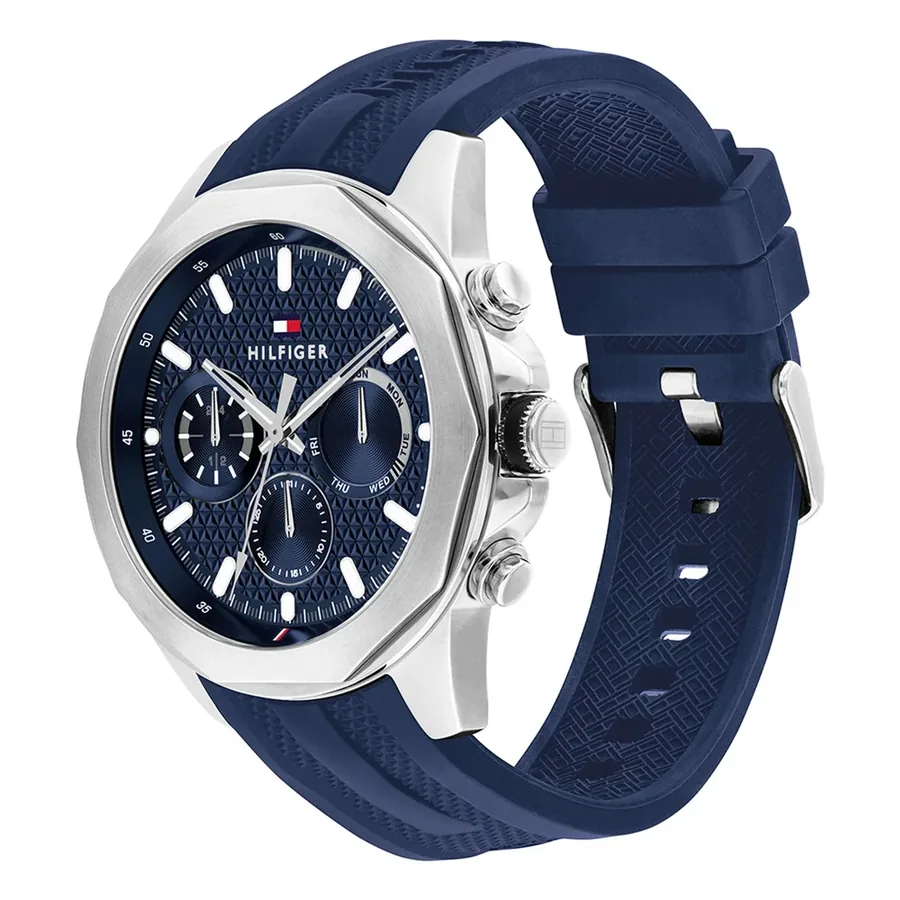 Tommy Hilfiger Lars 46mm Blue Dial, Blue Rubber Strap, view 3