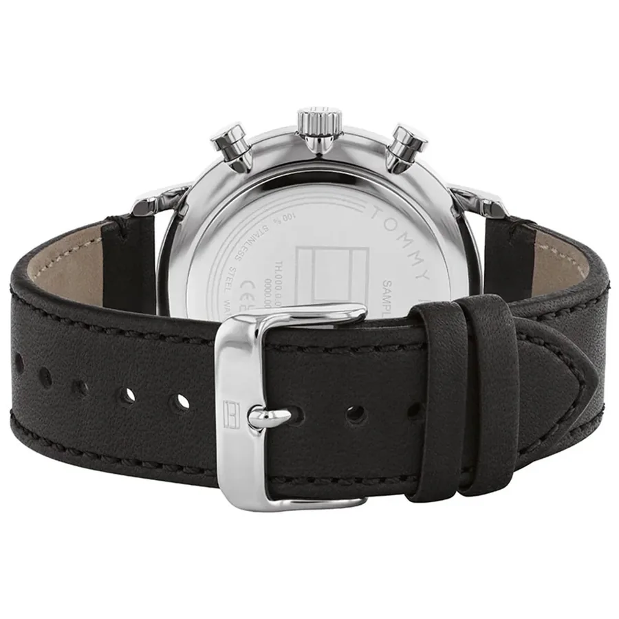 Tommy Hilfiger Legend 44mm Black Dial, Black Leather Strap, view 4