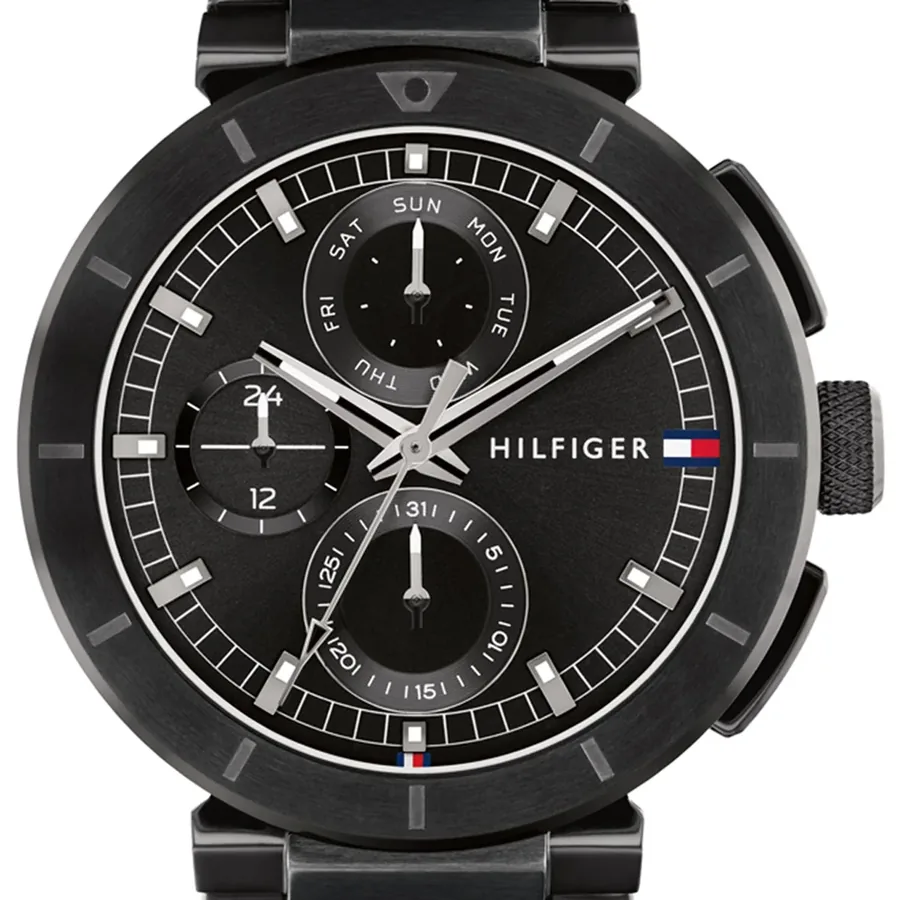 Tommy Hilfiger Lorenzo 44mm Black Dial, Black Stainless Steel Bracelet, view 2