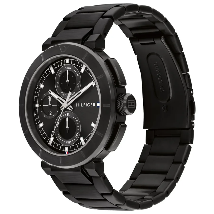 Tommy Hilfiger Lorenzo 44mm Black Dial, Black Stainless Steel Bracelet, view 3
