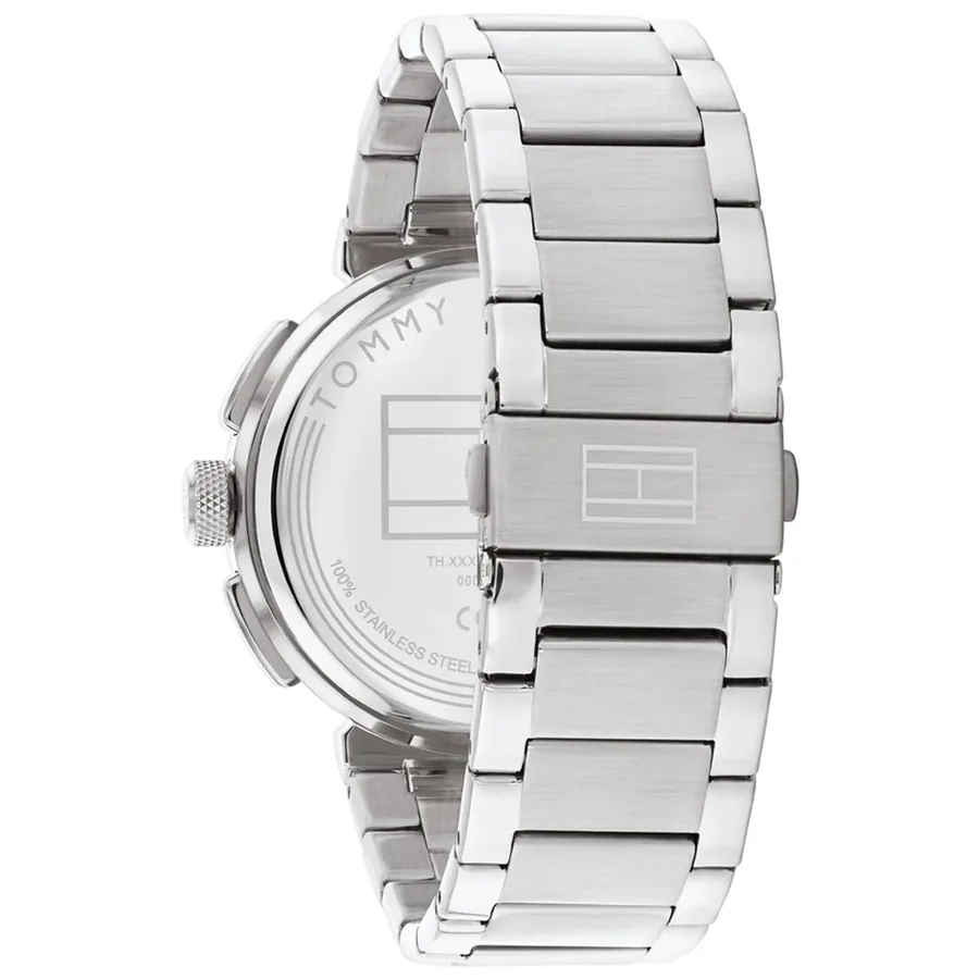 Tommy Hilfiger Lorenzo 44mm Black Dial, Silver-Tone Stainless Steel Bracelet, view 4