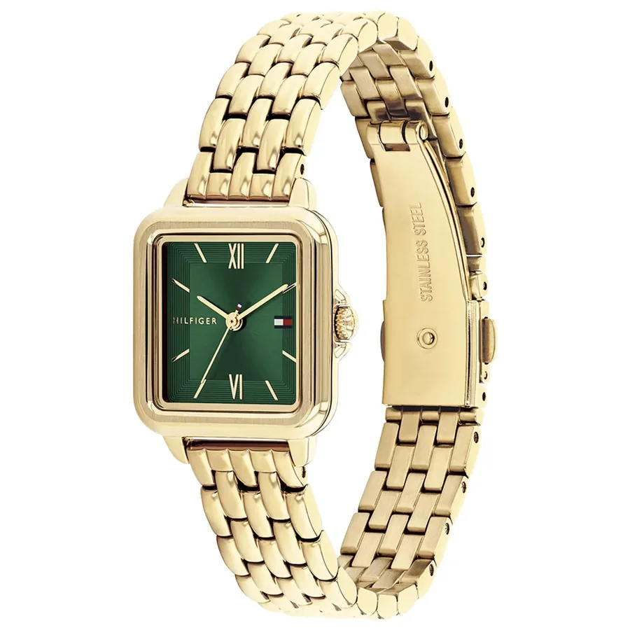 Tommy Hilfiger Mia 24mm Silvery White Dial, Gold-Tone Metal Bracelet, view 4