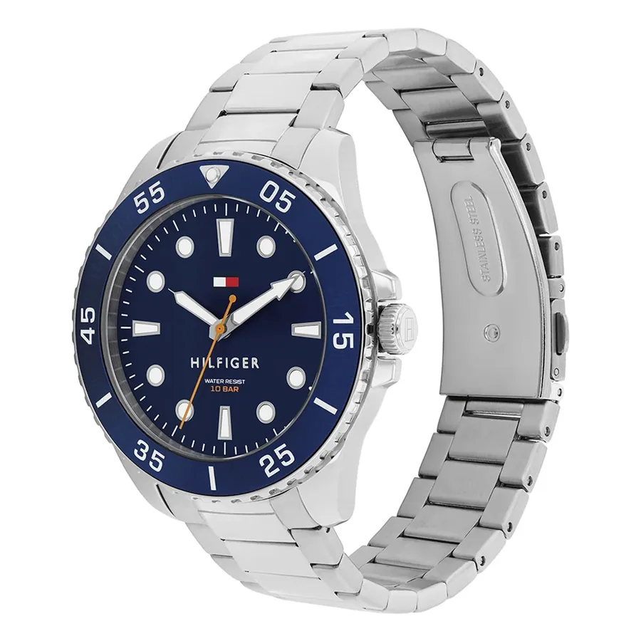 Tommy Hilfiger Oceanic 42mm Blue Dial, Silver-Tone Stainless Steel Bracelet, view 3