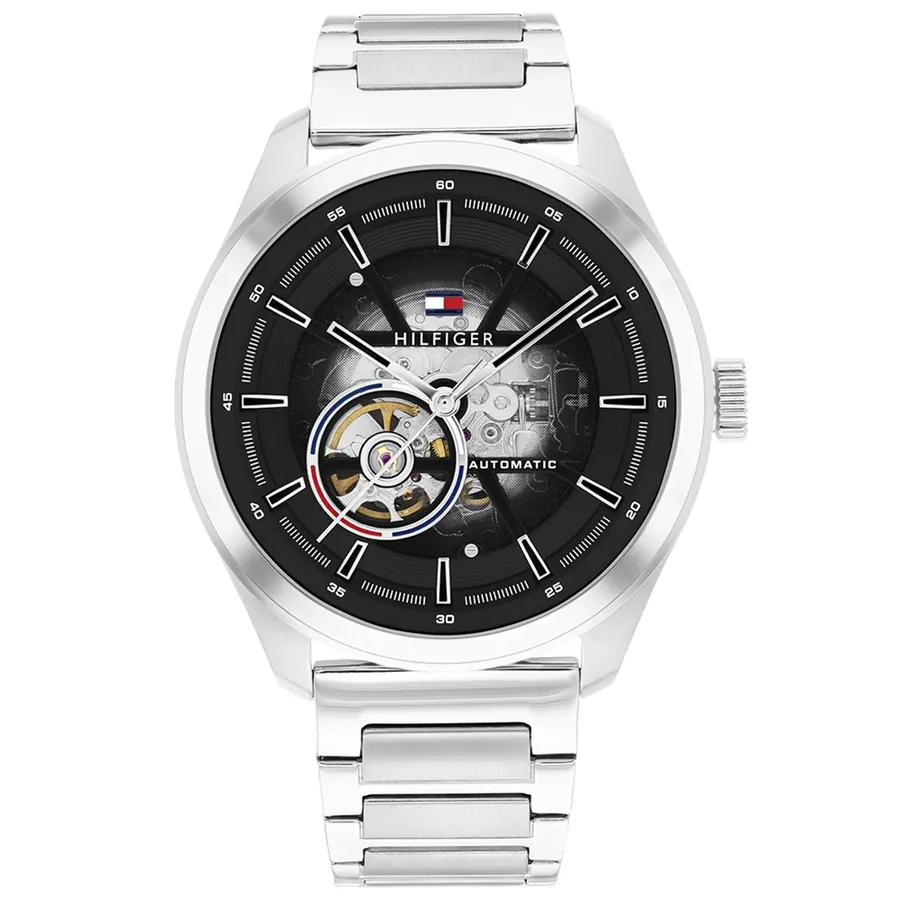 Tommy Hilfiger Oliver Automatic 45mm Black Dial, front view