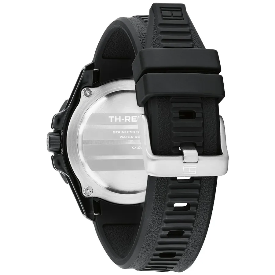 Tommy Hilfiger Regatta 42mm Black Dial, Black Rubber Strap, view 5
