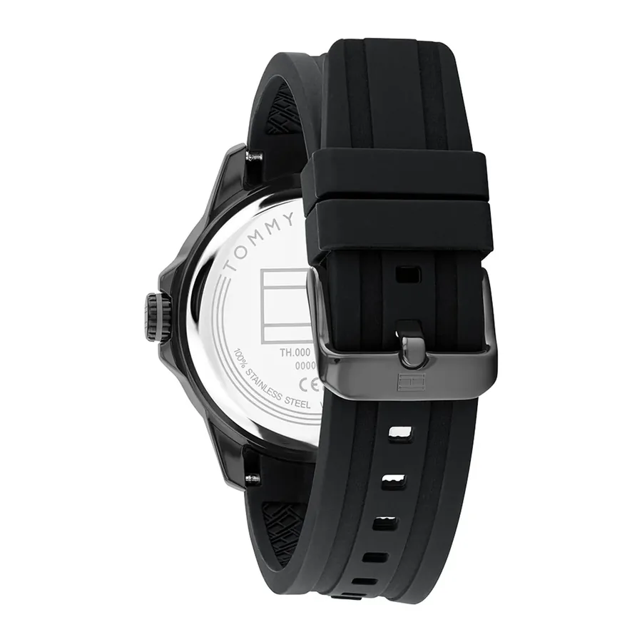 Tommy Hilfiger Remy 43mm Black Dial, Black Rubber Strap, view 4