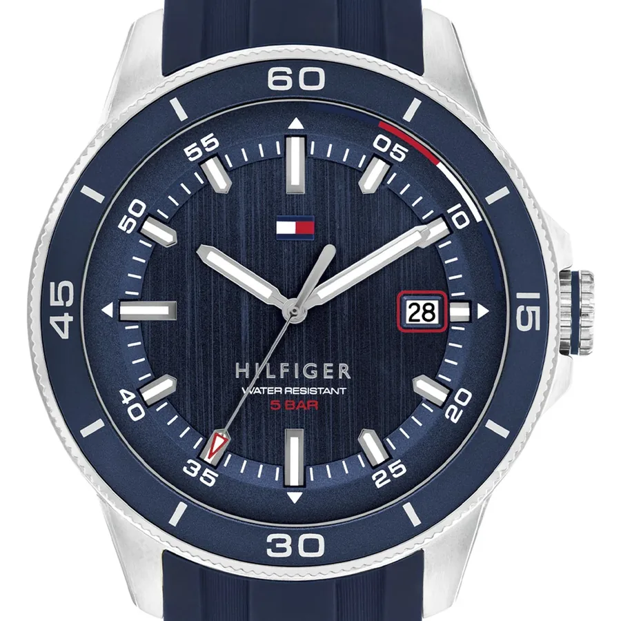 Tommy Hilfiger Remy 43mm Blue Dial, Blue Rubber Strap, view 2