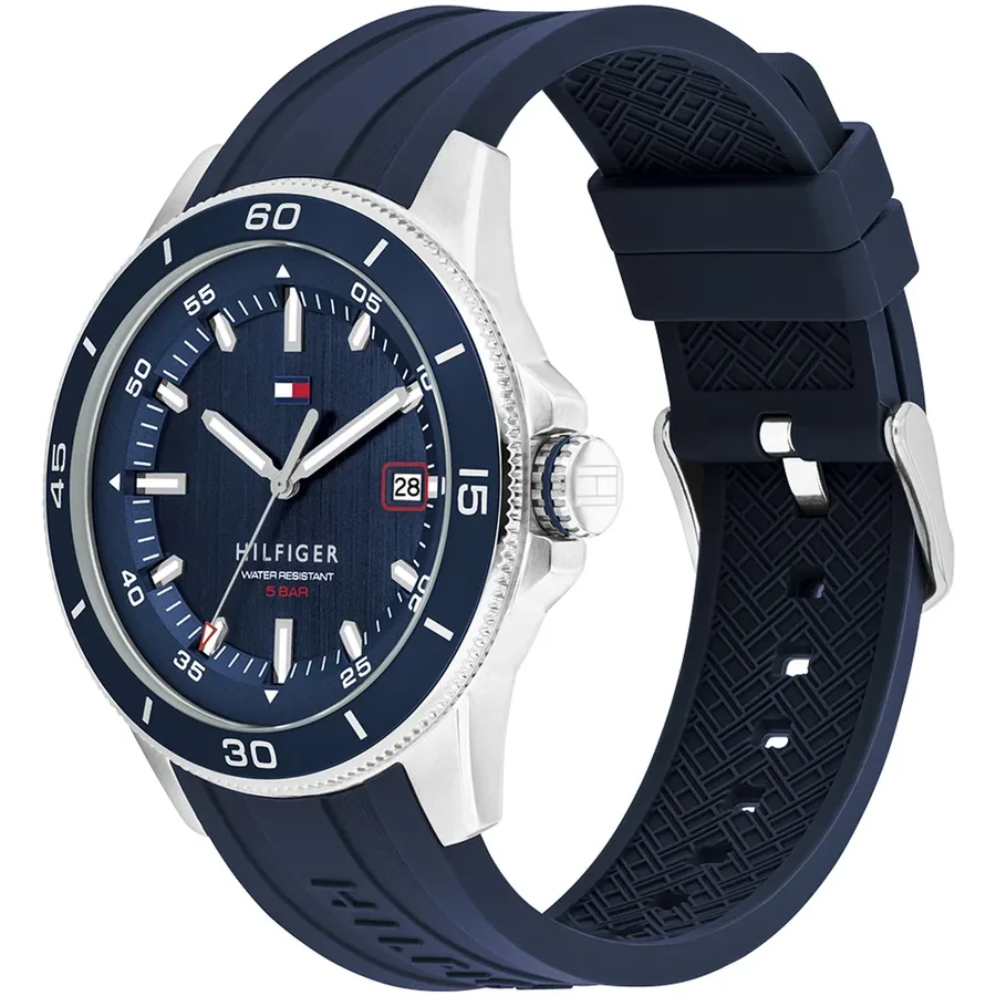 Tommy Hilfiger Remy 43mm Blue Dial, Blue Rubber Strap, view 3