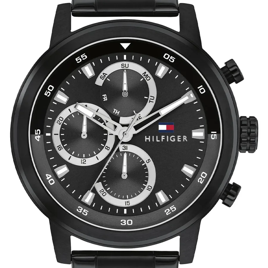 Tommy Hilfiger Rocky 46mm Black Dial, Black Metal Bracelet, view 2