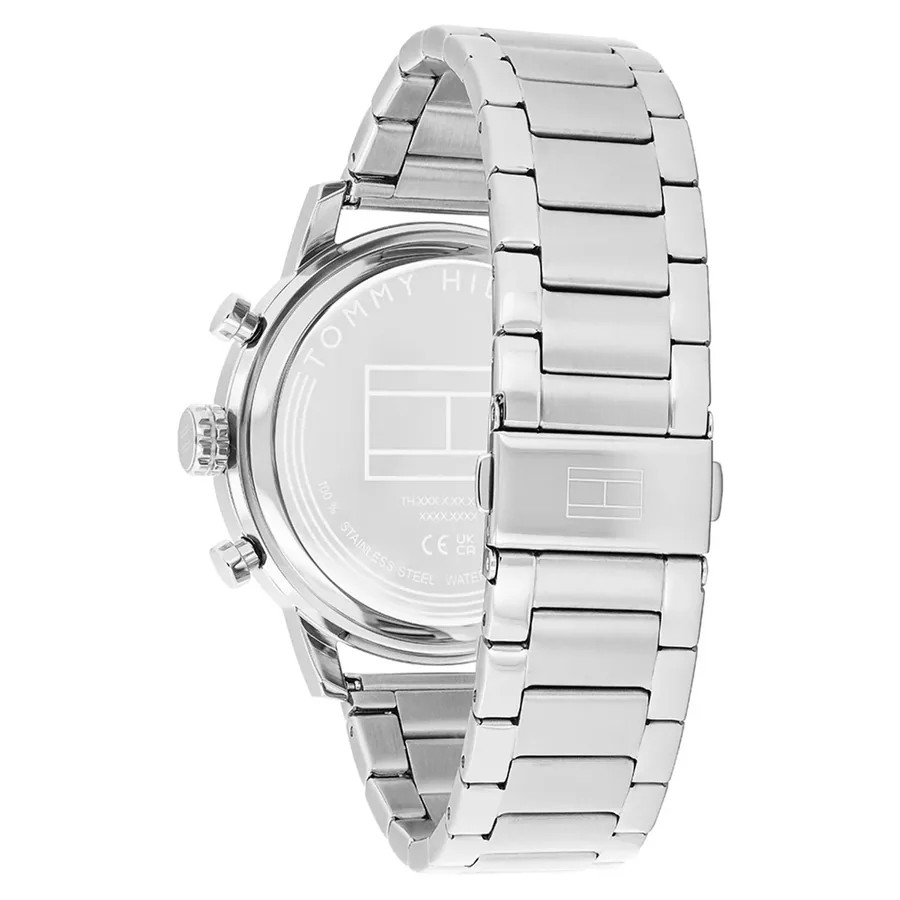 Tommy Hilfiger Rocky 46mm Black Dial, Silver-Tone Stainless Steel Bracelet, view 4