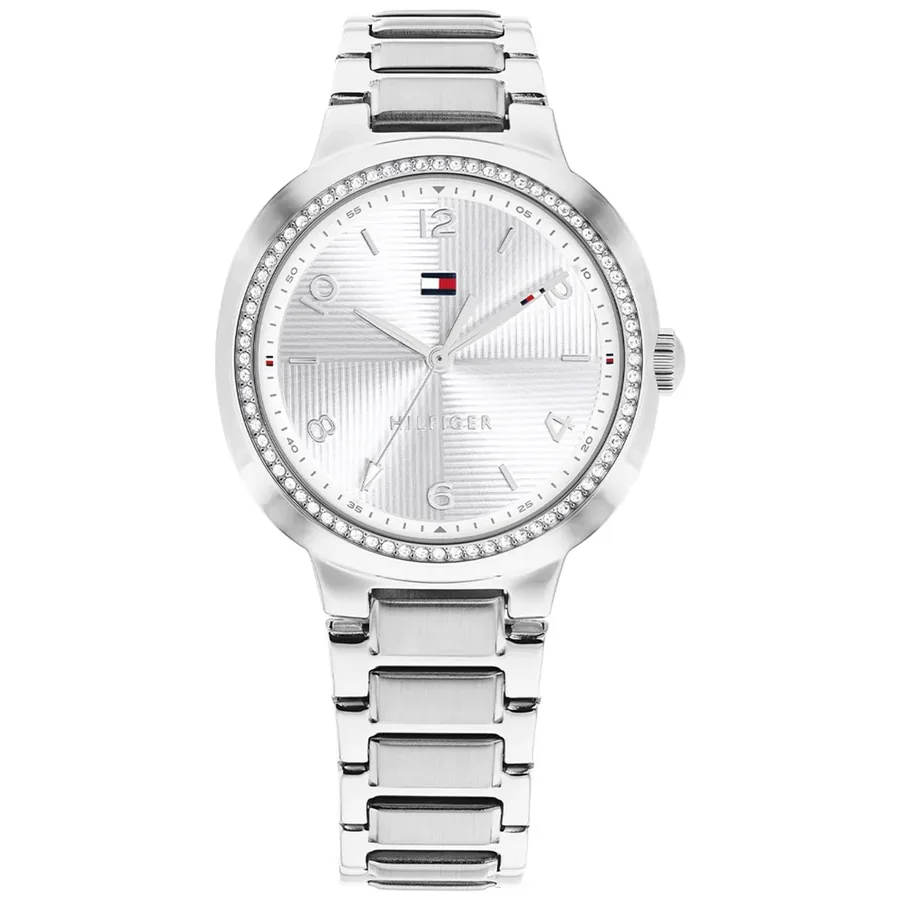 Tommy Hilfiger Savannah 32mm White Dial, Silver-Tone Stainless Steel Bracelet, front view