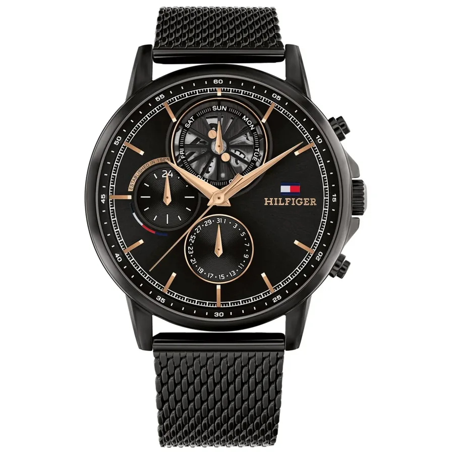 Tommy Hilfiger Stewart 44mm Black Dial, Ref. 1710610, front view
