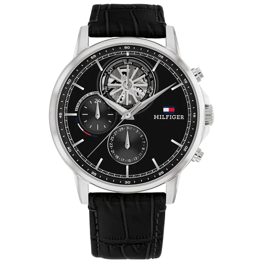 Tommy Hilfiger Stewart 44mm Black Dial, Ref. 1710605, front view