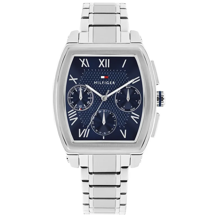 Tommy Hilfiger TH Oxford 36mm Blue Dial, Silver-Tone Stainless Steel Bracelet, front view