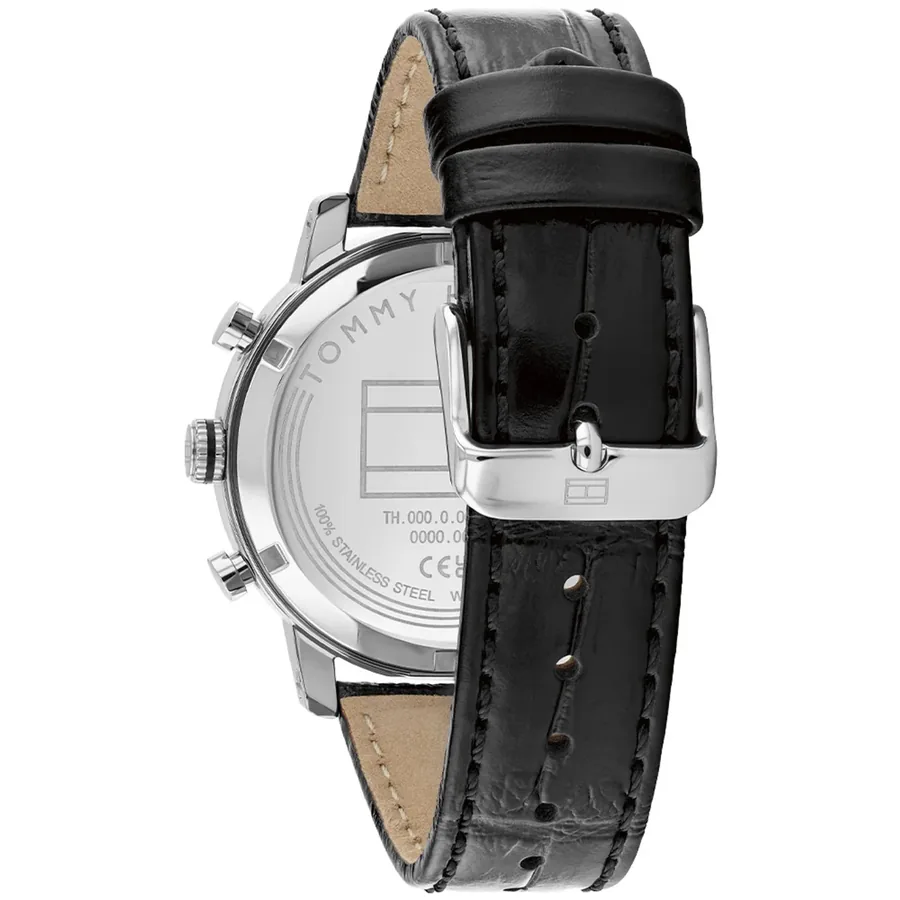 Tommy Hilfiger TH Oxford 42mm Black Dial, Black Leather Strap, view 4