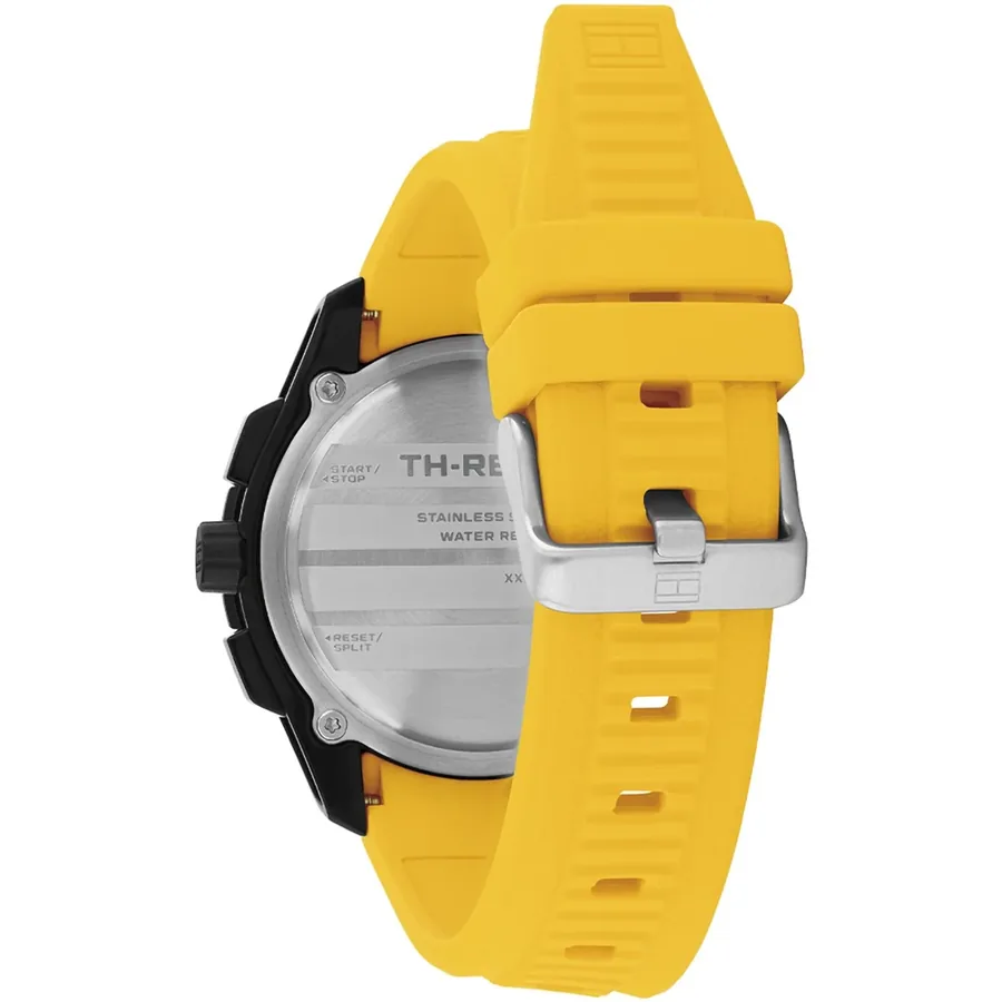 Tommy Hilfiger TH Regatta 44mm Chronograph Black Dial, Yellow Silicone Strap, view 4