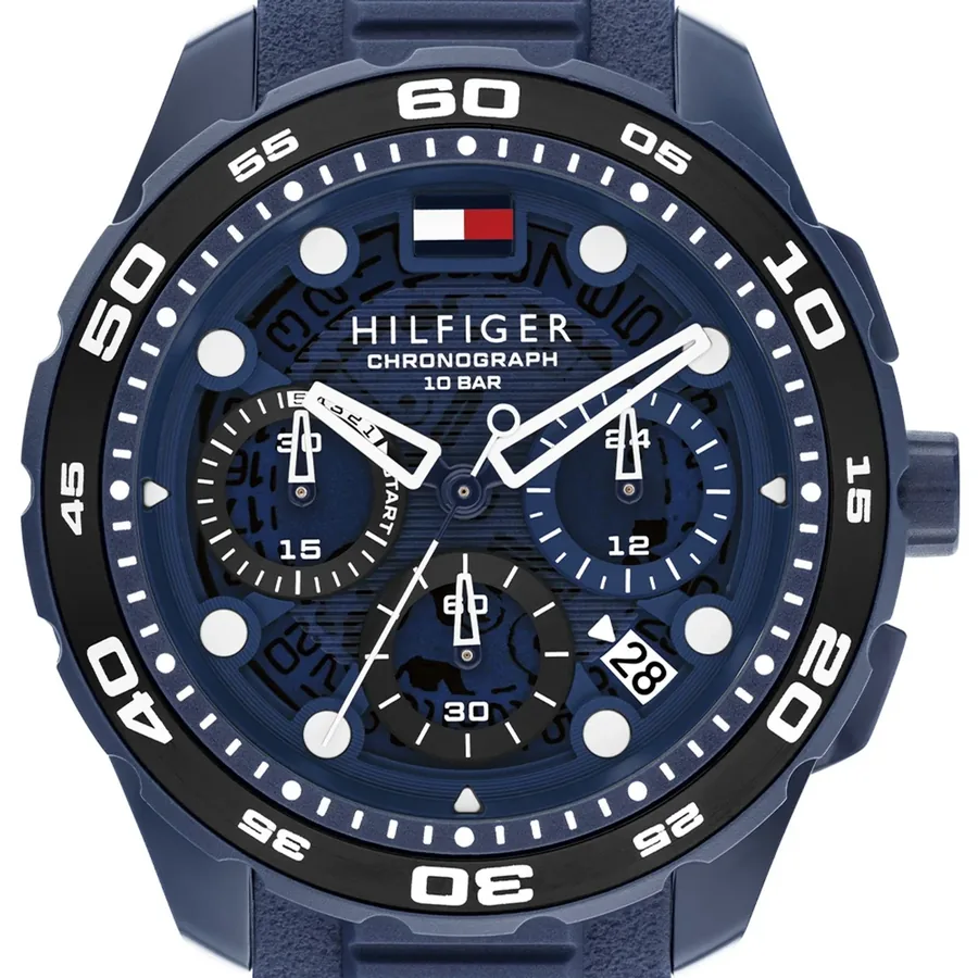 Tommy Hilfiger TH Regatta 44mm Chronograph Blue Dial, Blue Rubber Strap, view 2