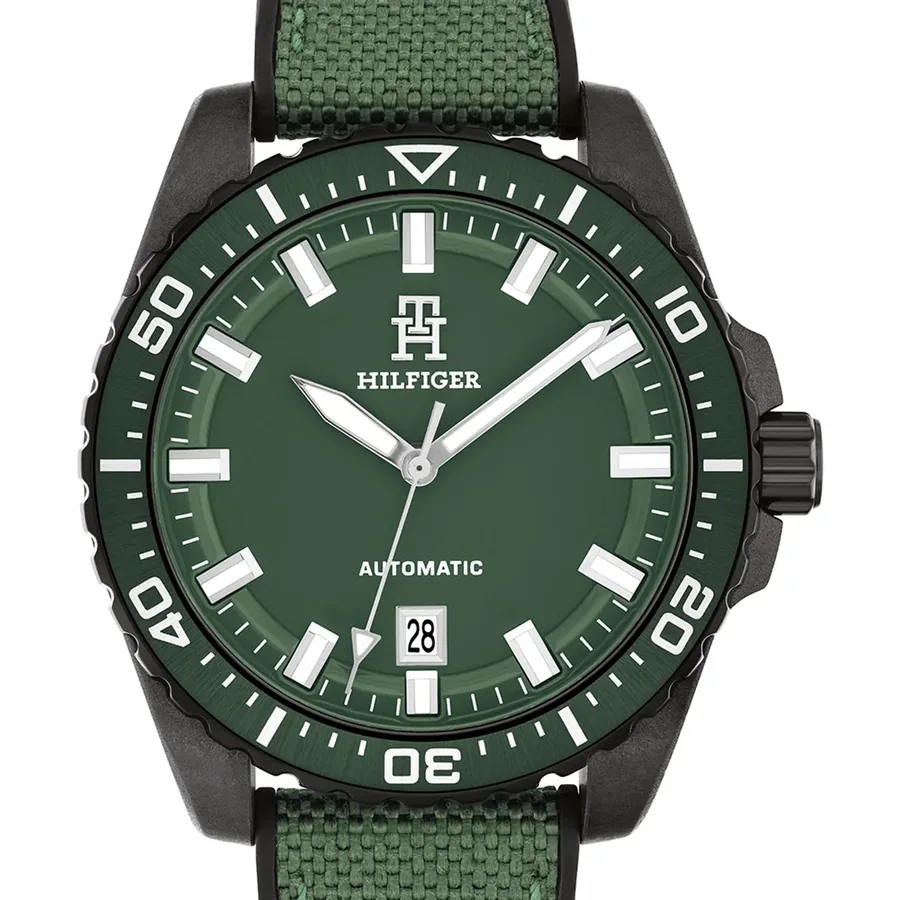 Tommy Hilfiger TH85 Carbon Auto 42mm Green Dial, view 2