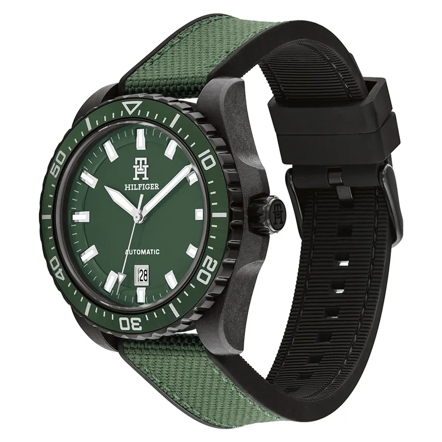 Tommy Hilfiger TH85 Carbon Auto 42mm Green Dial, view 3