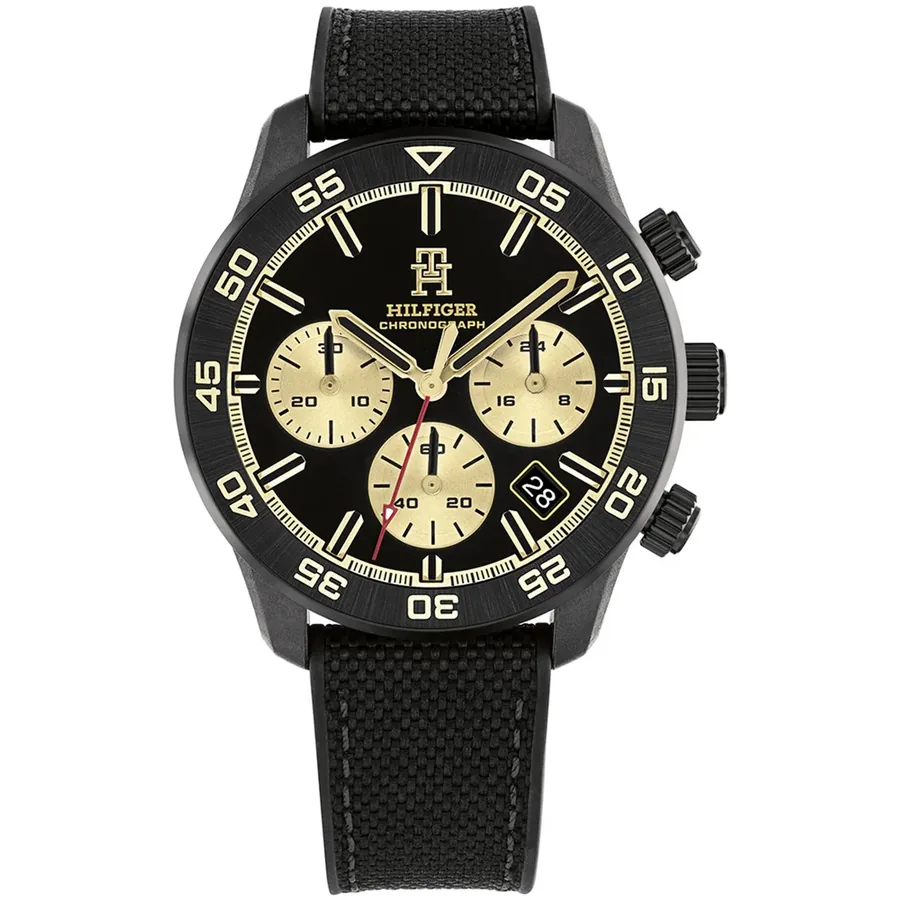 Tommy Hilfiger TH85 Carbon Chrono 42mm Black Dial, front view