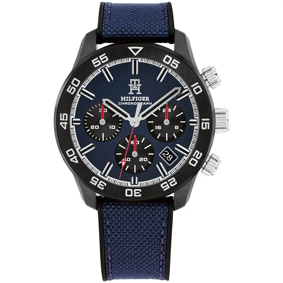 Tommy Hilfiger TH85 Carbon Chrono 42mm Blue Dial, front view