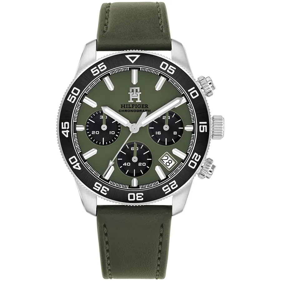 Tommy Hilfiger TH85 Chrono 41mm Military Green Dial, front view