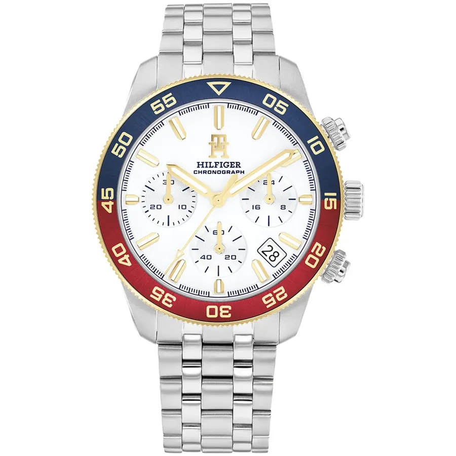 Tommy Hilfiger TH85 Chrono 41mm White Dial, front view