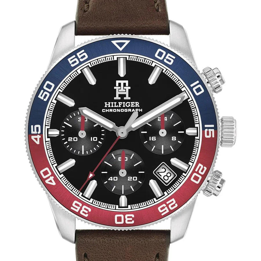 Tommy Hilfiger TH85 Chrono Leather 41mm Black Dial, view 2