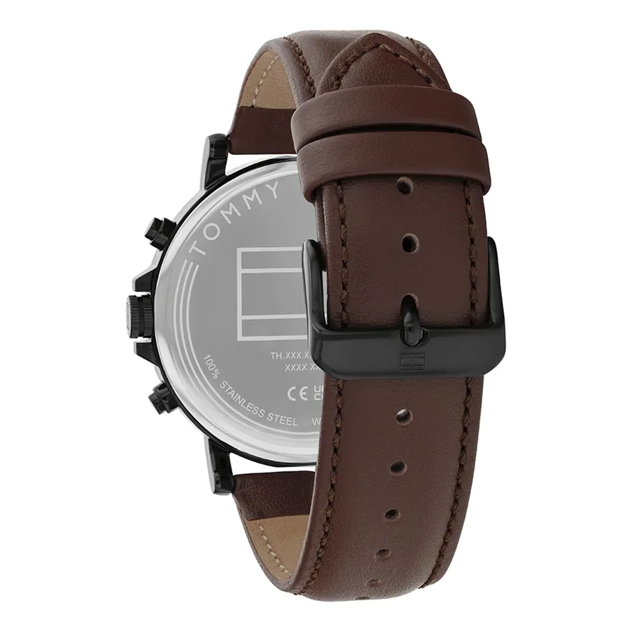 Tommy Hilfiger Tyson 43mm Black Dial, Brown Leather Strap, view 4