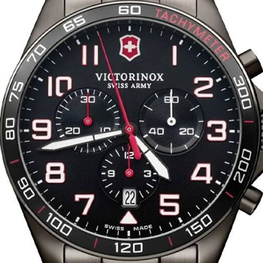 Victorinox Fieldforce Chronograph 42mm Watch, Black Strap, view 3