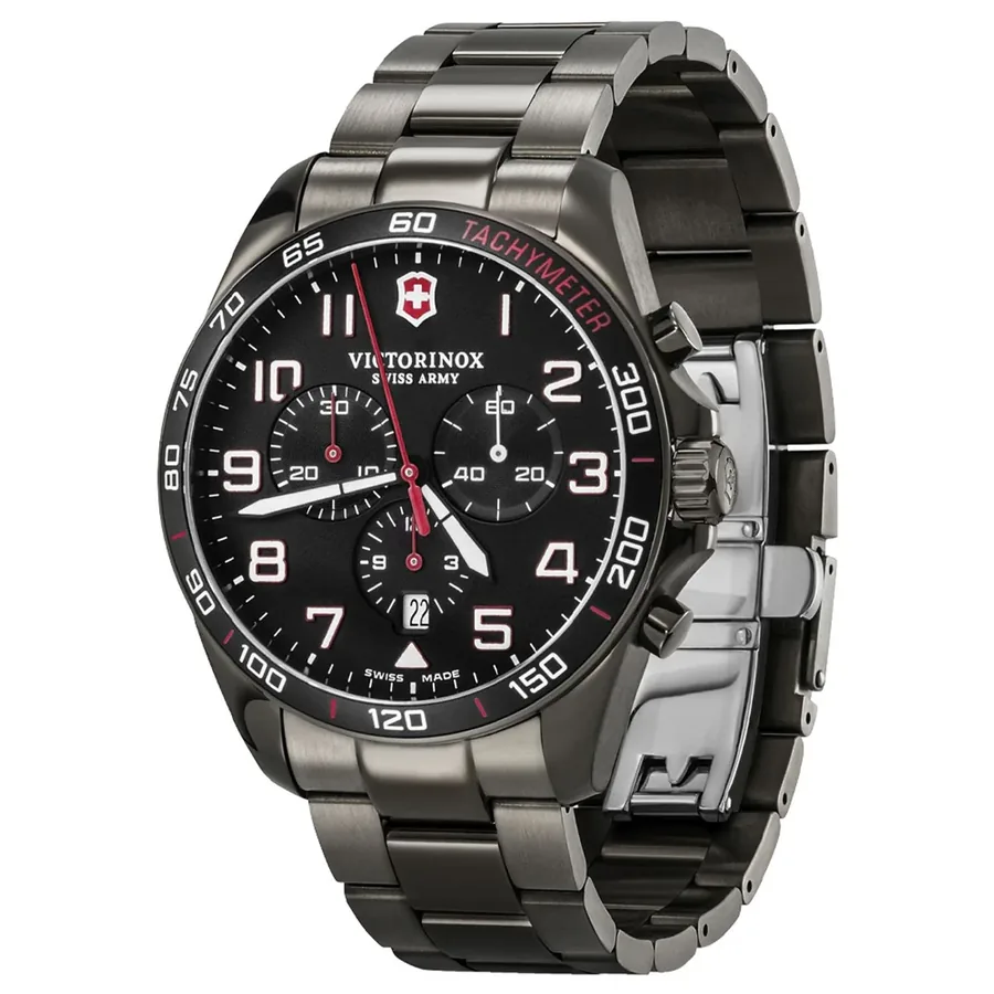 Victorinox Fieldforce Chronograph 42mm Watch, Black Strap, view 4