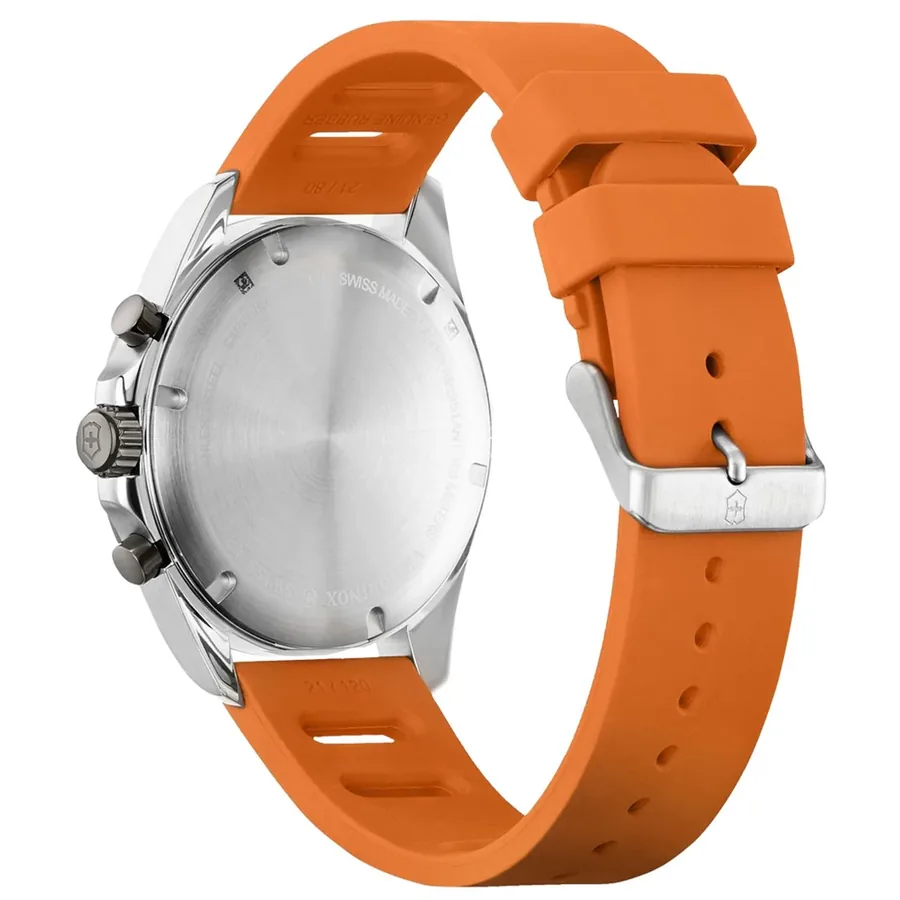 Victorinox Fieldforce Chronograph 42mm Watch, Orange Strap, view 5
