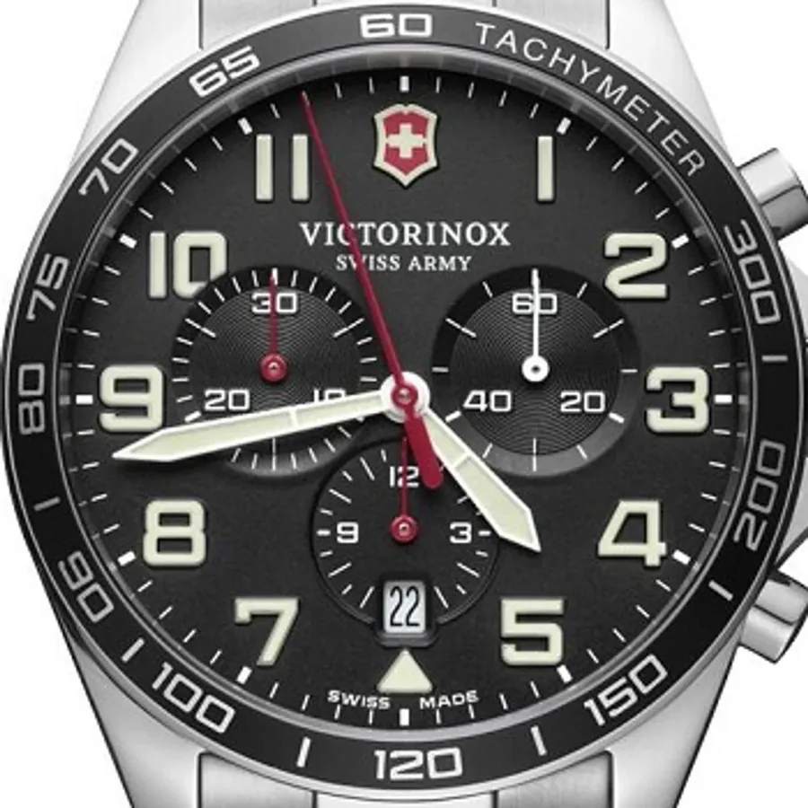 Victorinox Fieldforce Chronograph 42mm Watch, Silver-Tone Strap, Ref. 241855, view 2