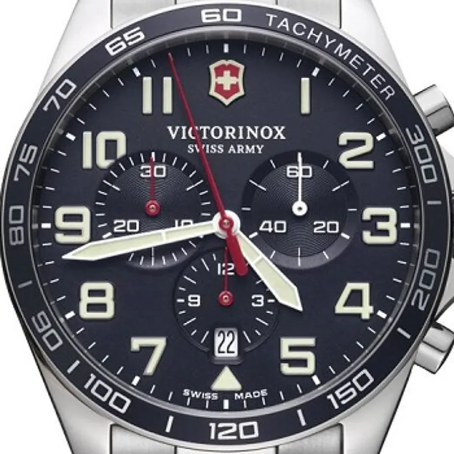 Victorinox Fieldforce Chronograph 42mm Watch, Silver-Tone Strap, Ref. 241857, view 2