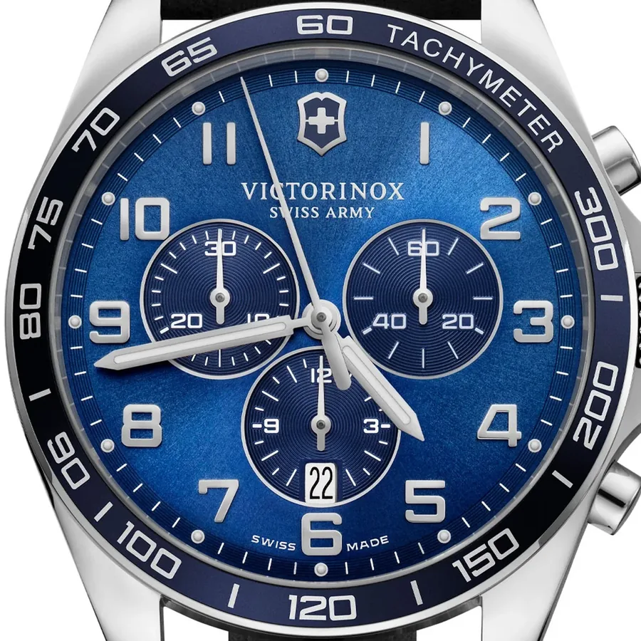Victorinox Fieldforce Classic Chronograph 42mm Blue Dial, Black Strap, view 2
