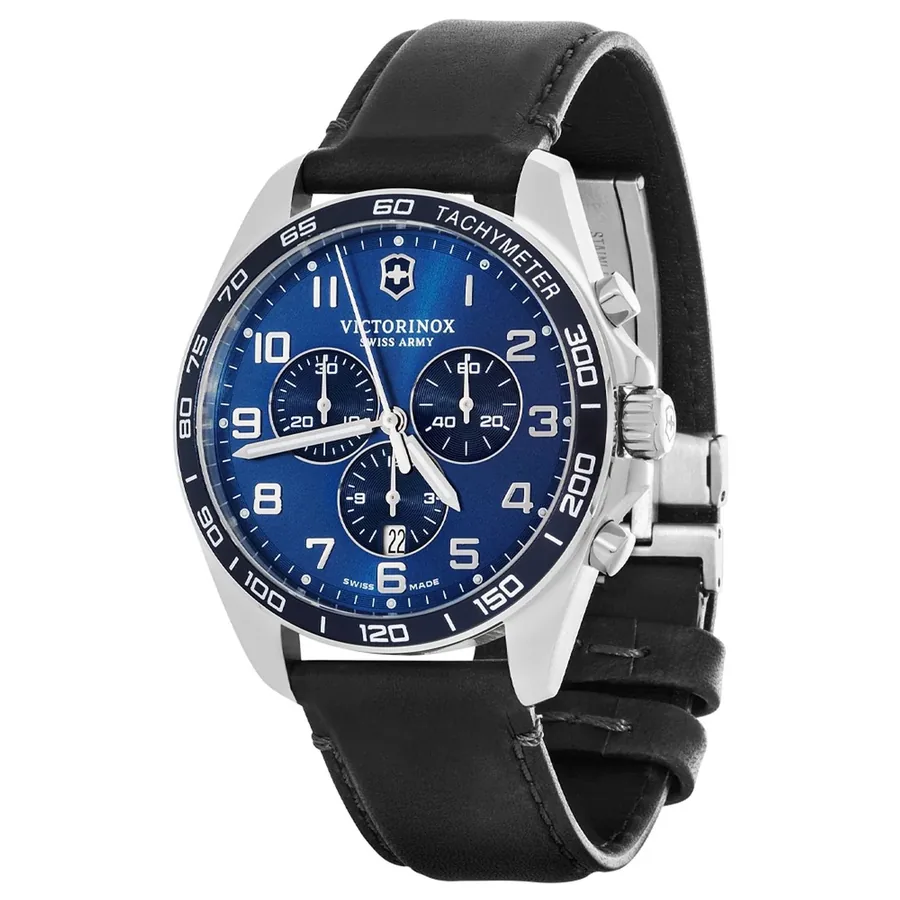 Victorinox Fieldforce Classic Chronograph 42mm Blue Dial, Black Strap, view 4